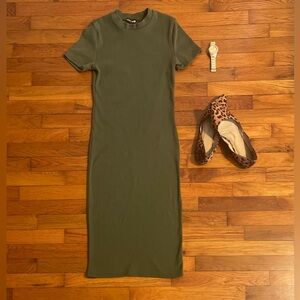 Fashion Nova Olive Green Midi Dress